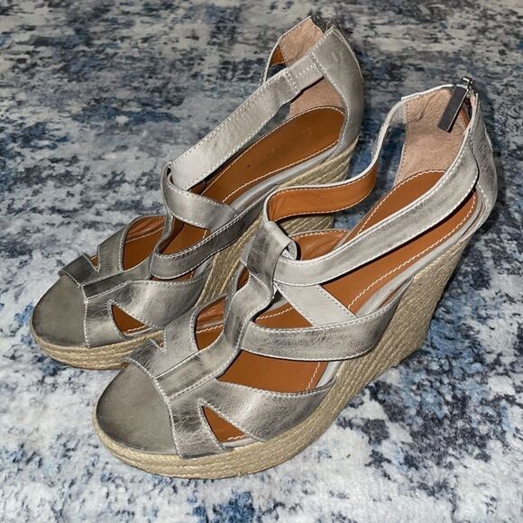 Strappy Grey Calvin Klein Wedges - Picture 2 of 6